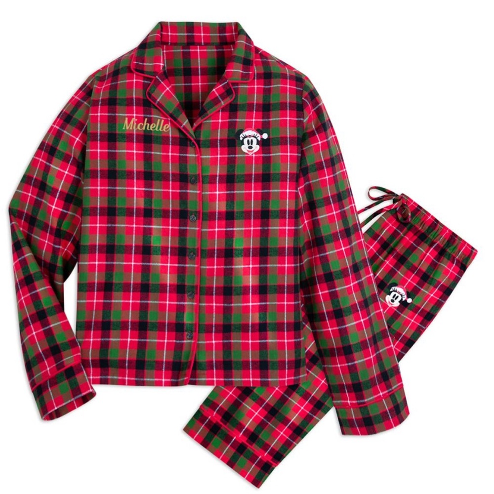 Disney Plaid Pajama Set - Red, Green, and Black